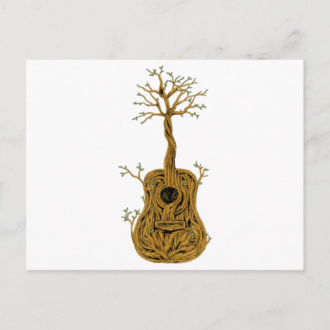 Akustische Gitarre Shirt Tree of Life Gitarre Spie Postkarte (Vorderseite)