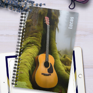 Akustische Gitarre Songwriter Foggy Forest Music Notizbuch
