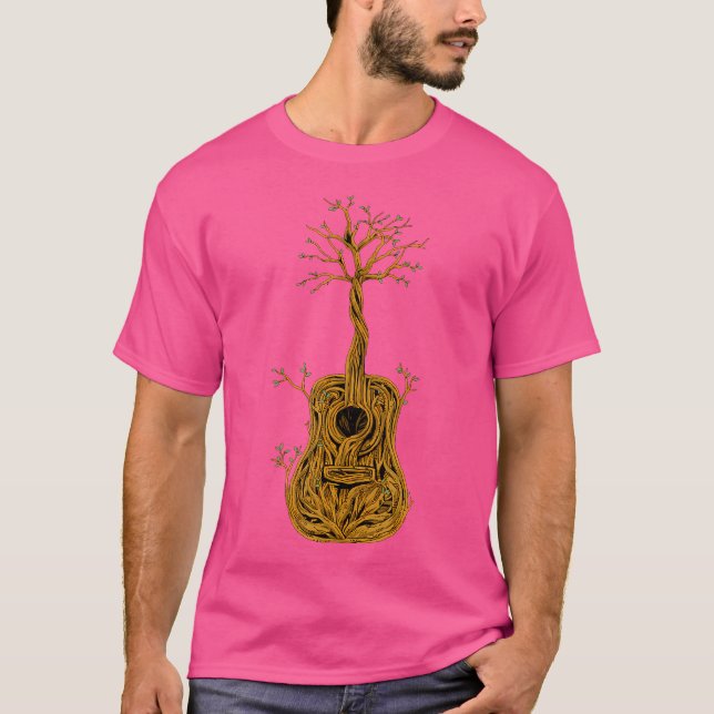 Akustische Gitarre Tree of Life Gitarre Spieler Gu T-Shirt (Vorderseite)