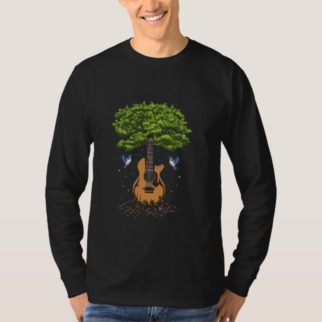 Akustische Gitarre Tree of Life Naturmusik Gitarre T-Shirt (Vorderseite)