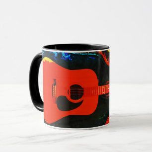 Akustische Gitarre und Case Art Tasse Cup