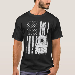 Akustische Gitarre USA Amerikanische Flagge für Gi T-Shirt