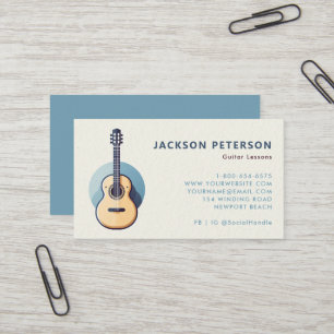 Akustische Gitarre Vintage Retro-Musik Profi Visitenkarte