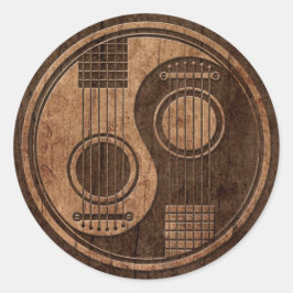 Akustische Gitarren Yin Yang mit Holzkörneffekt Runder Aufkleber
