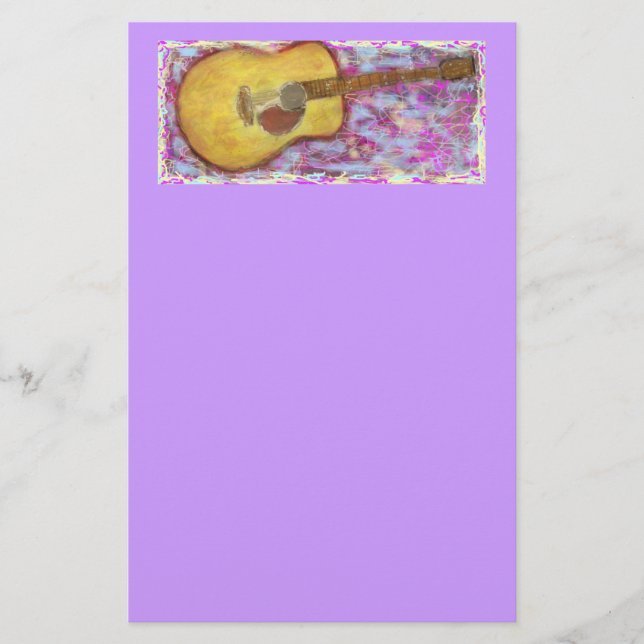 Akustische Gitarrenfarben Briefpapier (Vorderseite)