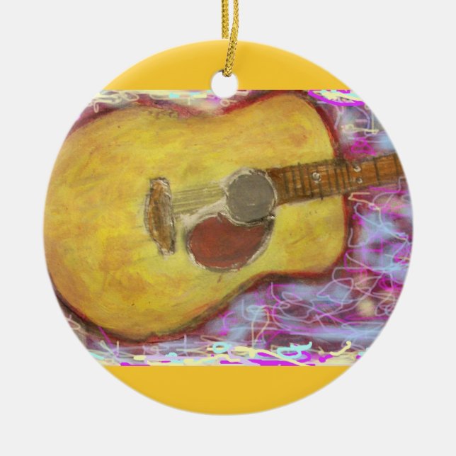Akustische Gitarrenfarben Keramikornament (Vorne)