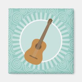 Akustische Gitarrenfreude Türkis Swirt Musik Magnet
