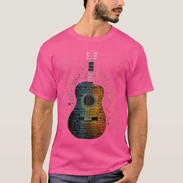 Akustische Gitarrenmatrix Style Player Gitarrist B T-Shirt (Vorderseite)