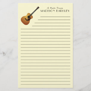 Akustische Gitarrenmusiklehrerin Briefpapier