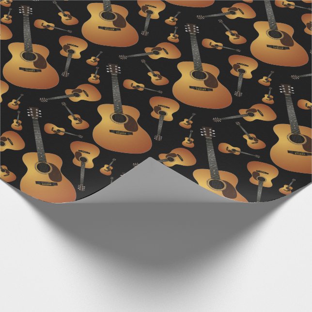 Akustische Gitarrenmusiklehrerin Geschenkpapier (Ecke)