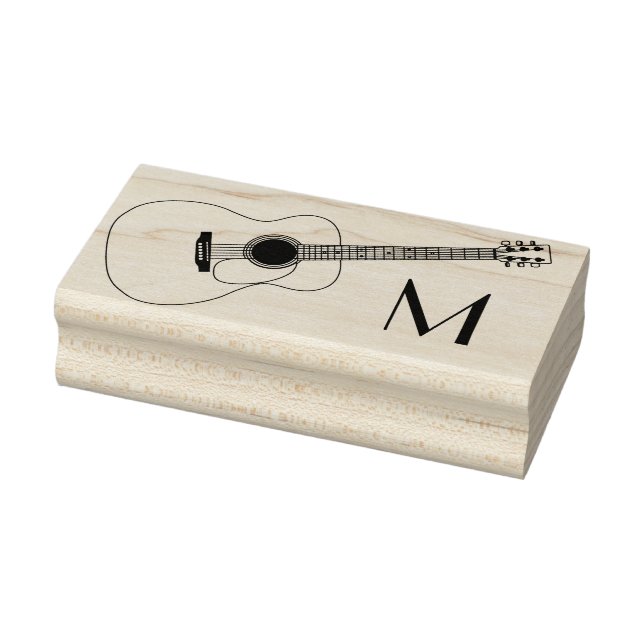Akustische Gitarrenmusiklehrerin Gummistempel (Stempel)