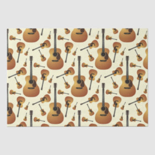Akustische Gitarrenmusiklehrerin Seidenpapier