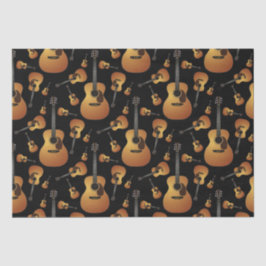 Akustische Gitarrenmusiklehrerin Seidenpapier