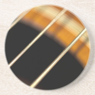 Akustische Gitarrenstränge in Bewegung Getränkeuntersetzer