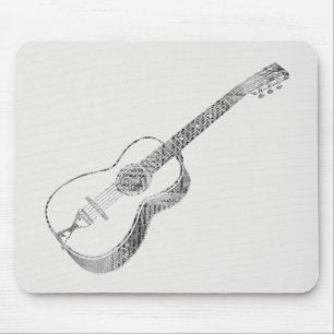 Akustische Gitarrenzeitung Text Paper Style Mousepad