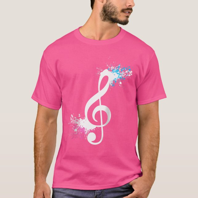 Akustische Gitarrist-Musiknoten Musiker G T-Shirt (Vorderseite)