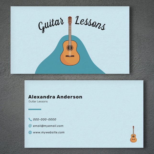 Akustische Lehren aus der Gitarre Visitenkarte (Acoustic Guitar Lessons Business Card)