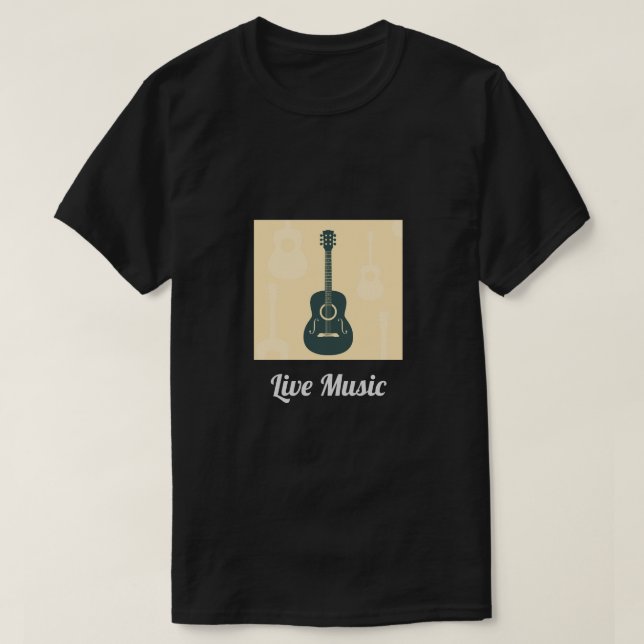 Akustische Musik der Retro Gitarre des T-Shirt (Design vorne)