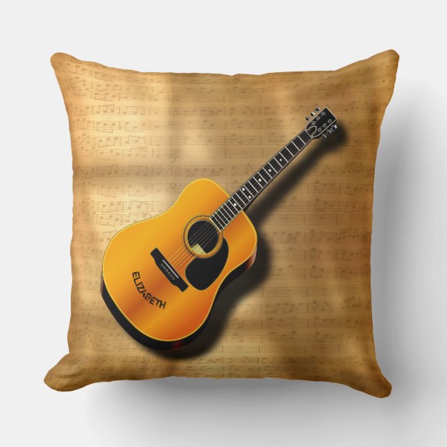 Akustische Vintage Gitarre mit Kissen (Vorderseite)