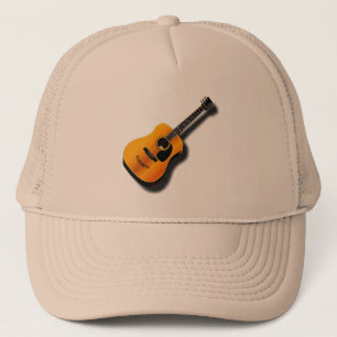 Akustische Vintage Gitarre mit Truckerkappe