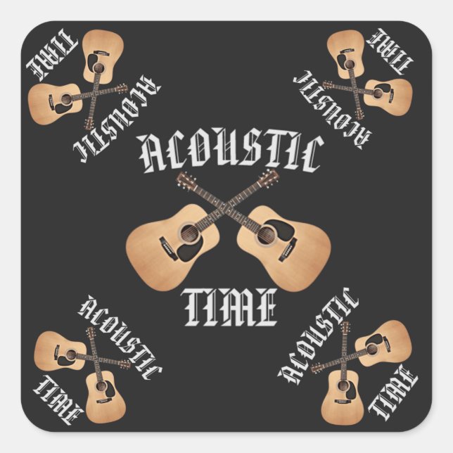 AKUSTISCHE ZEIT QUADRATISCHER AUFKLEBER (Vorderseite)