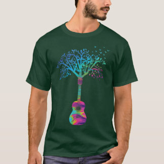 Akustischer Gitarrenbaum des Lebens Naturgitarrist T-Shirt