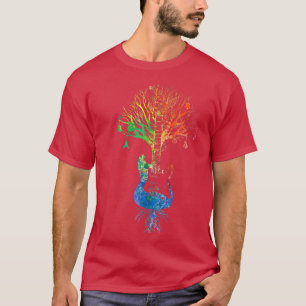 Akustischer Gitarrenbaum Leben Natur Vintage Musik T-Shirt