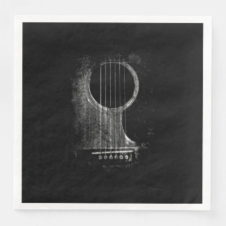 Akustischer Gitarrenspieler Six String Rock & Roll Serviette