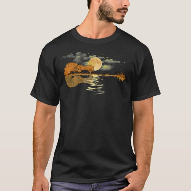 Akustischer Gitarrenspieler T Shirt, Gitarre Mondl T-Shirt (Vorderseite)