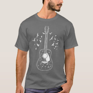 Akustischer Gitarrespieler Vögel Musiklehrer Musik T-Shirt