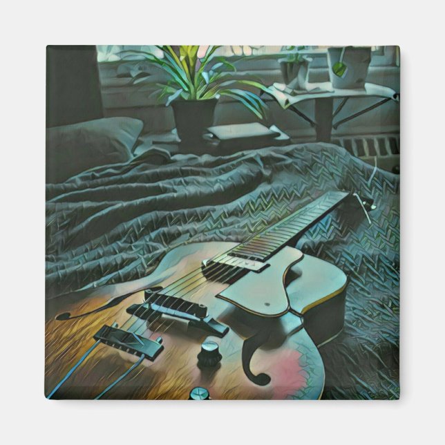 Akustischer Gitarrist Magnet (Vorne)