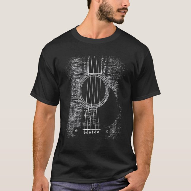 Akustischer Gitarrist Six String Klassischer Rock  T-Shirt (Vorderseite)