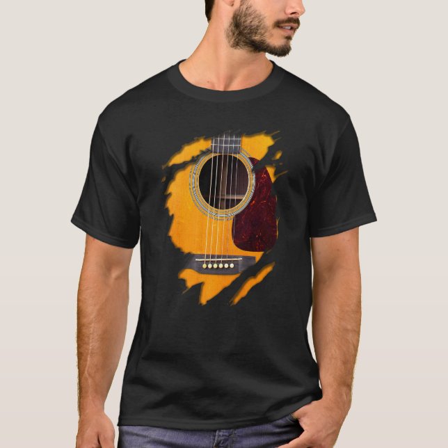 Akustischer Gitarrist Six String Klassischer Rock  T-Shirt (Vorderseite)