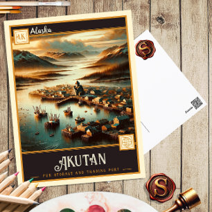 Akutan, Alaska   Antike Postkarte