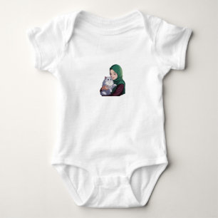 Akute Mädchenkatze niedlich Baby Strampler