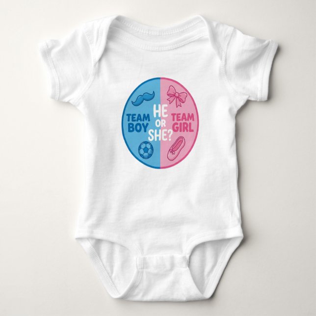 Akvarell Blommig Baby Gender Reveal Pojke eller Fl Baby Strampler (Vorderseite)
