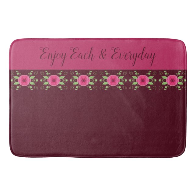 Akzent für hübsches Blumendesign Badematte (Vorderseite)