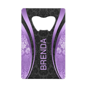 Akzent für lila- und schwarz geometrische DesignDa Geldbeutel Flaschenöffner