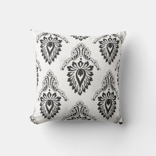 Akzent im Freien Pillow-Black/White Damask Kissen