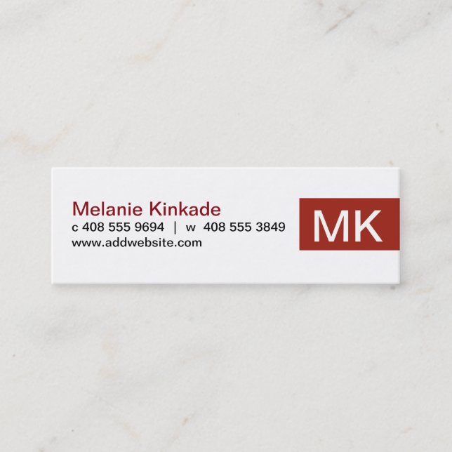 Akzent (rot) mini visitenkarte (Vorderseite)