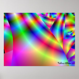 Akzent-Wandkunst des Regenbogens 3d durch Halima Poster