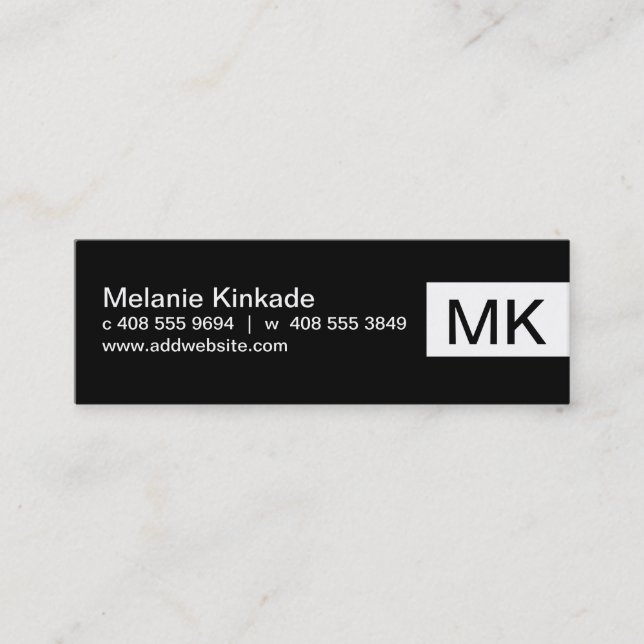 Akzent (weiß) mini visitenkarte (Vorderseite)