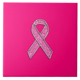 Akzente Chrome Glitzer Stil Rosa Band Bewusstsein Fliese