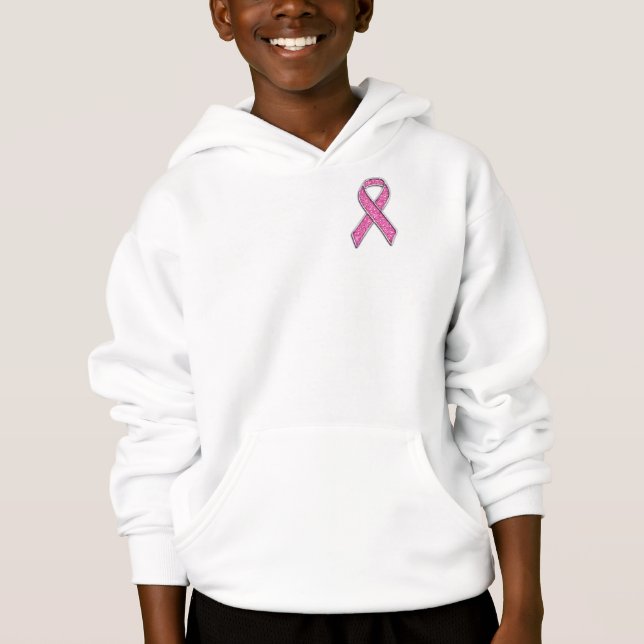 Akzente Chrome Glitzer Stil Rosa Band Bewusstsein Hoodie (Vorderseite)