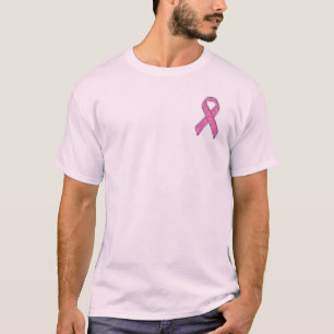 Akzente Chrome Glitzer Stil Rosa Band Bewusstsein T-Shirt