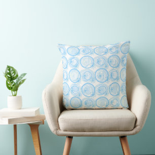 Akzente Kreise Hintergrund Blume Baby Blue White Kissen