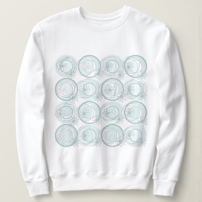 Akzente Kreise Hintergrund Blume Enten Ei Weiß Sweatshirt (Design vorne)