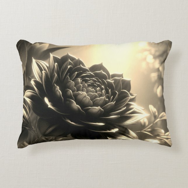 Akzente Pillow Blume Black Dekokissen (Vorderseite)