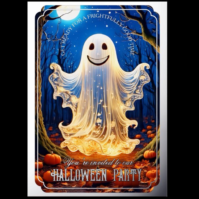 Akzentes Ghoful Glow Halloween Silber Folieneinladung (Von Creator hochgeladen)