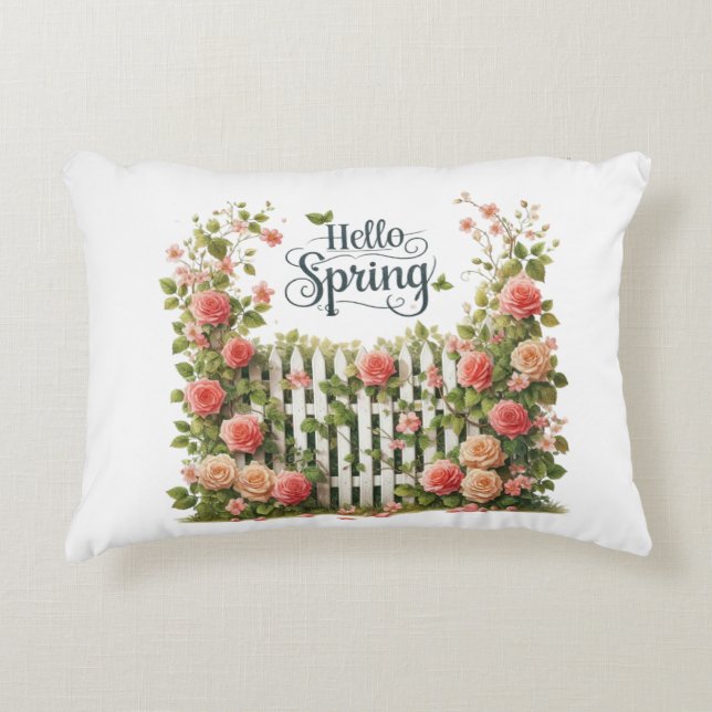 Akzentkissen - Hallo Frühling Florales Akzentkisse Dekokissen (Vorderseite)